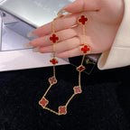[Elowen jewels ]CLOVER HALSKETTE MIT 10 MOTIVEN KARNEOL