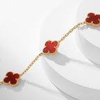 [Elowen jewels ]CLOVER HALSKETTE MIT 10 MOTIVEN KARNEOL