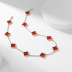 [Elowen jewels ]CLOVER HALSKETTE MIT 10 MOTIVEN KARNEOL