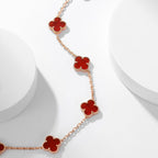 [Elowen jewels ]CLOVER HALSKETTE MIT 10 MOTIVEN KARNEOL