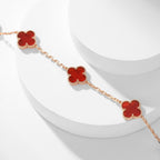 [Elowen jewels ]CLOVER HALSKETTE MIT 10 MOTIVEN KARNEOL