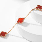 [Elowen jewels ]CLOVER HALSKETTE MIT 10 MOTIVEN KARNEOL