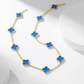 [Elowen jewels ]CLOVER 10-MOTIV-HALSKETTE MIT BLAUEM ACHAT