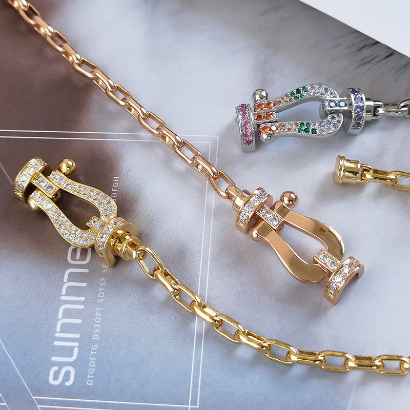 [Elowen jewels ]FORCE LARGE HORSESHOE CLASP  METAL BRACELET