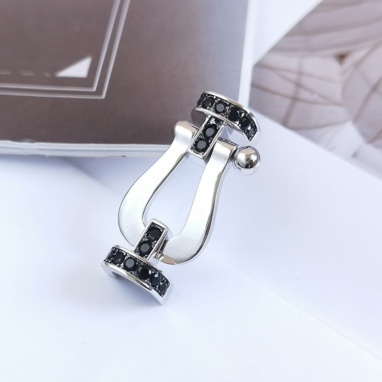 [Elowen jewels ]FORCE LARGE HORSESHOE BLACK DIAMOND BRACELET SILVER