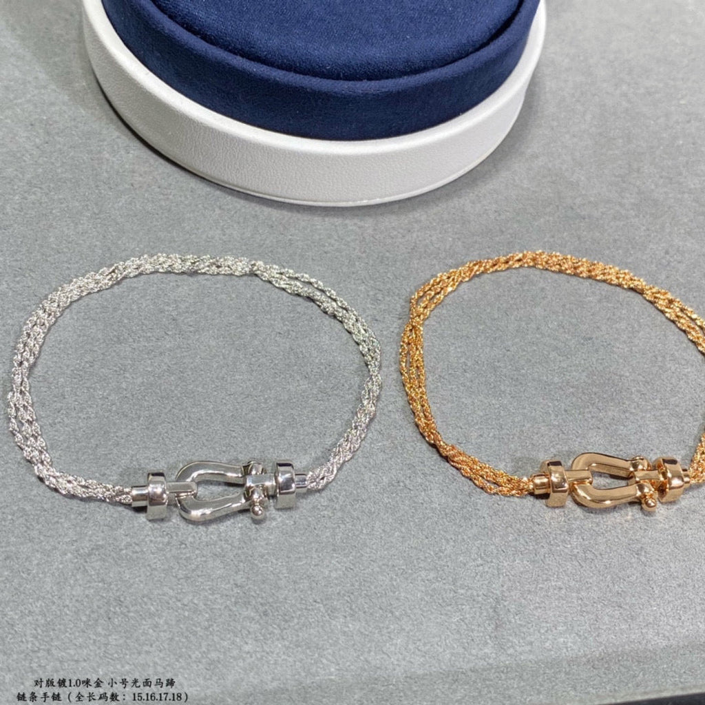[Elowen jewels ]FORCE SMALL HORSESHOE  DIAMOND CHAIN ROPE BRACELET