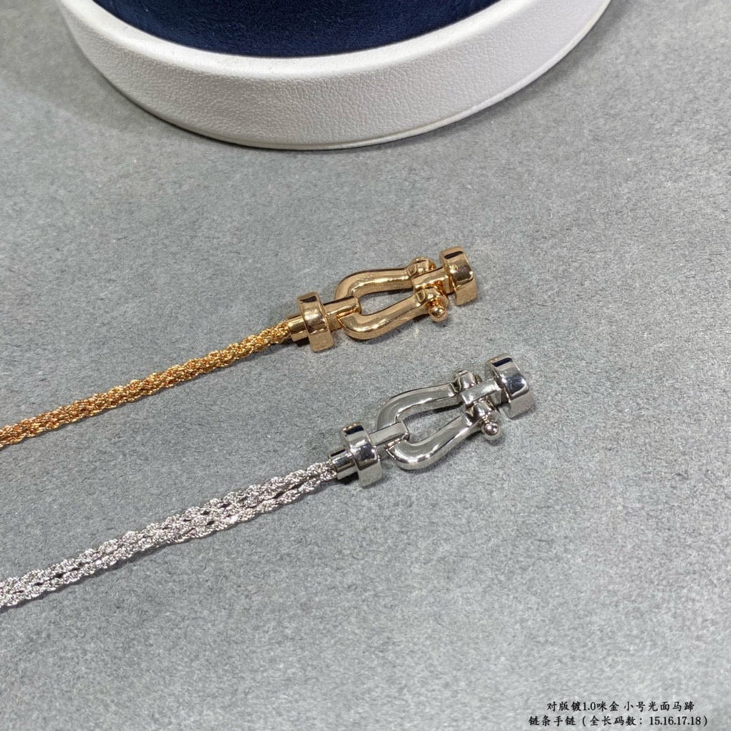 [Elowen jewels ]FORCE SMALL HORSESHOE  DIAMOND CHAIN ROPE BRACELET