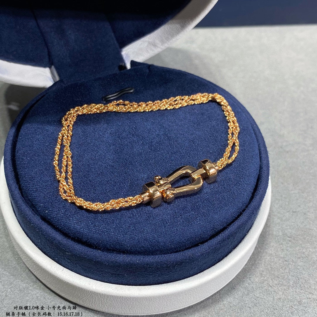 [Elowen jewels ]FORCE SMALL HORSESHOE  DIAMOND CHAIN ROPE BRACELET