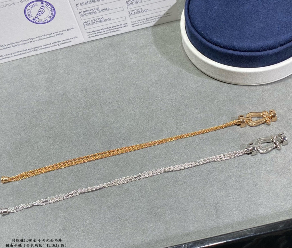 [Elowen jewels ]FORCE SMALL HORSESHOE  DIAMOND CHAIN ROPE BRACELET