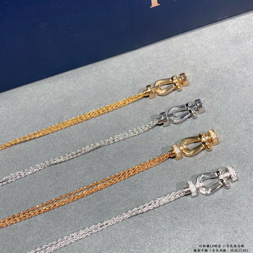 [Elowen jewels ]FORCE SMALL HORSESHOE  DIAMOND CHAIN ROPE BRACELET