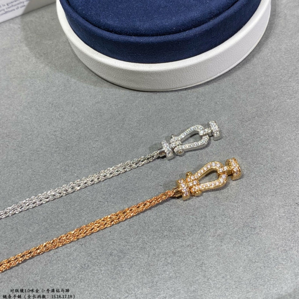 [Elowen jewels ]FORCE SMALL HORSESHOE  DIAMOND CHAIN ROPE BRACELET