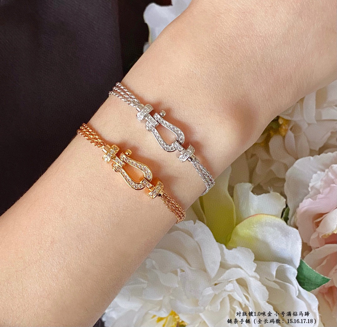 [Elowen jewels ]FORCE SMALL HORSESHOE  DIAMOND CHAIN ROPE BRACELET