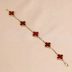 [Elowen jewels ] CLOVER 5 MOTIF RED CORNELIAN BRACELET COLLECTION