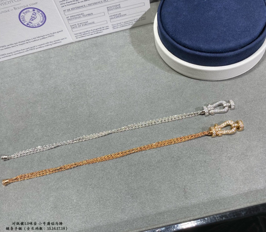 [Elowen jewels ]FORCE SMALL HORSESHOE  DIAMOND CHAIN ROPE BRACELET
