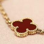 [Elowen jewels ] CLOVER 5 MOTIF RED CORNELIAN BRACELET COLLECTION