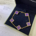 [Elowen jewels ]KLEEBLATT 5 MOTIVE ARMBAND LILA VIOLETT