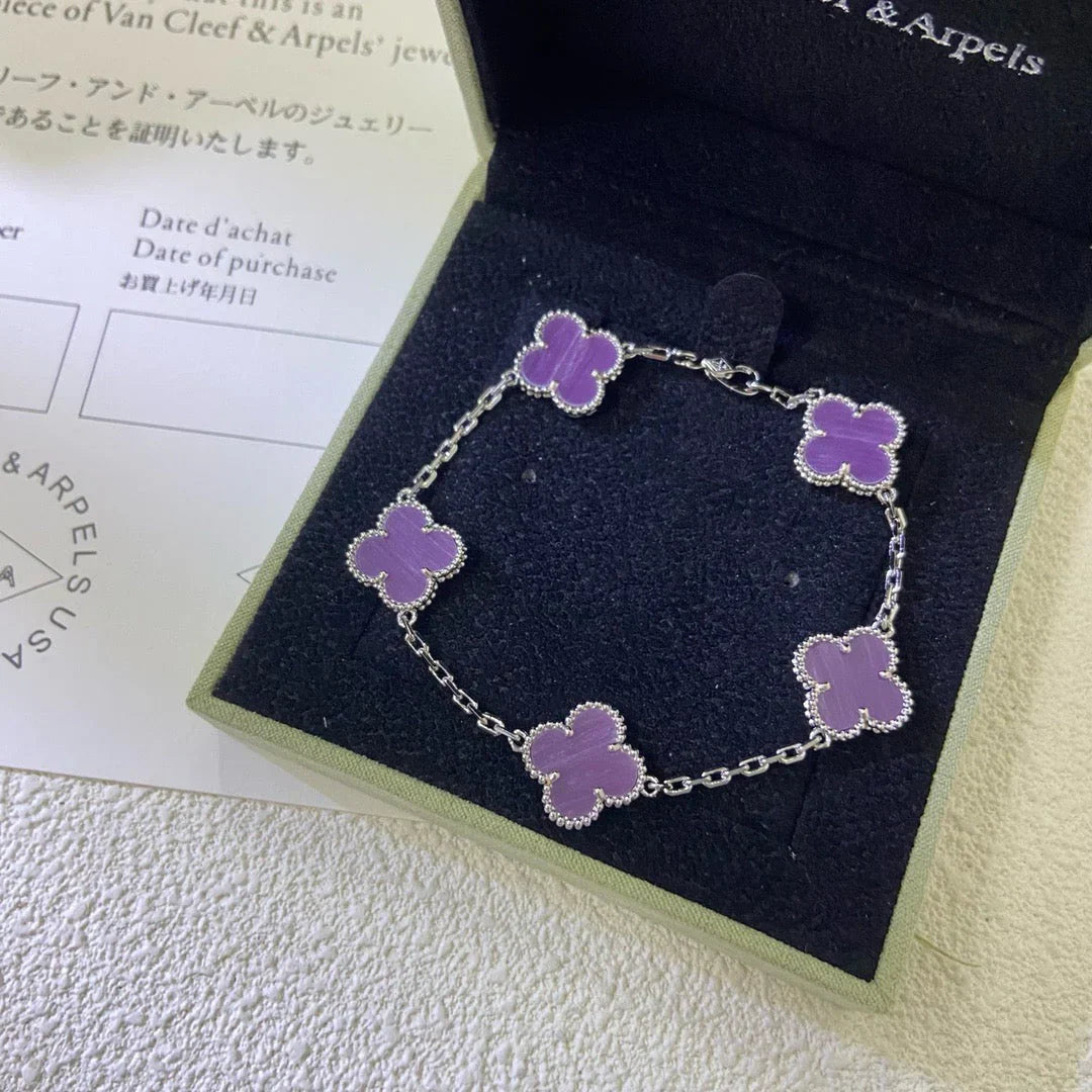 [Elowen Jewels] CLOVER 5 MOTIF VIOLET BRACELET COLLECTION