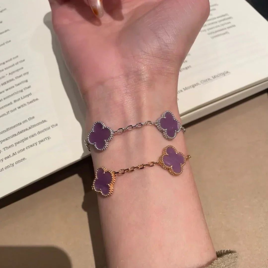[Elowen Jewels] CLOVER 5 MOTIF VIOLET BRACELET COLLECTION