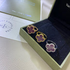 [Elowen jewels ]KLEEBLATT-RING VIOLETT