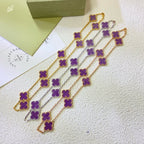 [Elowen jewels ]CLOVER 10 MOTIVE LILA VIOLETT HALSKETTE