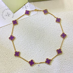 [Elowen jewels ]CLOVER 10 MOTIVE LILA VIOLETT HALSKETTE
