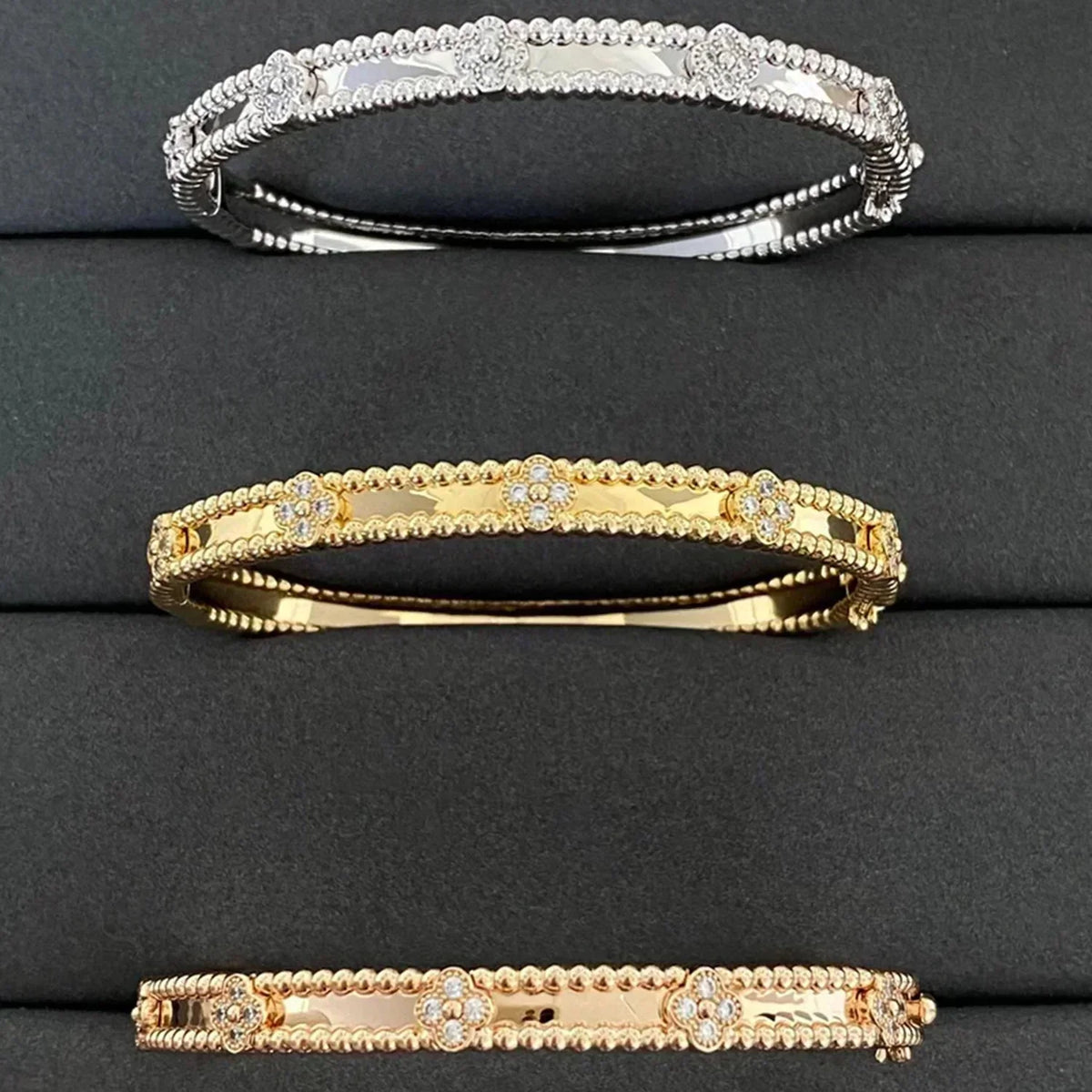 [Elowen jewels ]CLOVER BRACELET 4MM DIAMONDS