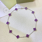 [Elowen jewels ]CLOVER 10 MOTIVE LILA VIOLETT HALSKETTE