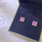 [Elowen jewels ]CLOVER MINI 9,5MM PURPURVIOLETT OHRRINGE