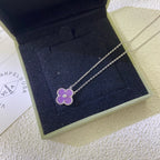 [Elowen jewels ]クローバー 15MM ダイヤモンド パープルバイオレット ネックレス