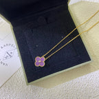 [Elowen jewels ]クローバー 15MM ダイヤモンド パープルバイオレット ネックレス