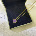 [Elowen jewels ]CLOVER 15MM  PURPLE VIOLET NECKLACE