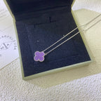 [Elowen jewels ]CLOVER 15MM  PURPLE VIOLET NECKLACE
