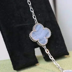 [Elowen jewels ] KOLLEKTION: CLOVER 5-MOTIV ARMBAND AUS LILA CHALCEDON