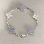 [Elowen jewels ] KOLLEKTION: CLOVER 5-MOTIV ARMBAND AUS LILA CHALCEDON