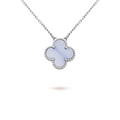 [Elowen jewels ]CLOVER 15MM BLAUES CHALCEDON-HALSKETTE SILBER