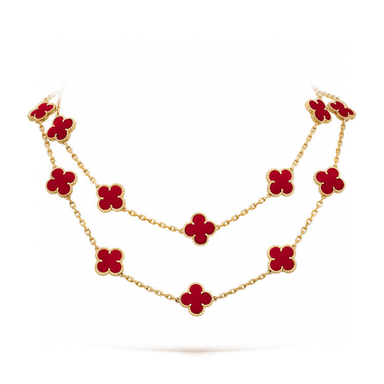 [Elowen jewels ]CLOVER 20 MOTIFS CARNELIAN NECKLACE