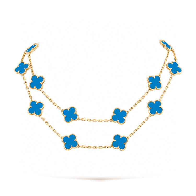 [Elowen jewels ]CLOVER 20モチーフ ブルーアゲート ゴールド