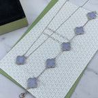 [Elowen jewels ] KOLLEKTION: CLOVER 5-MOTIV ARMBAND AUS LILA CHALCEDON