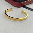 [Elowen jewels ]LOVEブレスレット 6.1MM 1ダイヤモンド オープンカフ