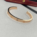 [Elowen jewels ]LOVEブレスレット 6.1MM 1ダイヤモンド オープンカフ