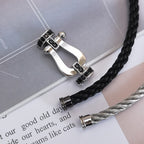 [Elowen jewels ]FORCE LARGE HORSESHOE BLACK DIAMOND BRACELET SILVER