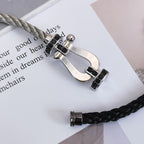 [Elowen jewels ]FORCE LARGE HORSESHOE BLACK DIAMOND BRACELET SILVER