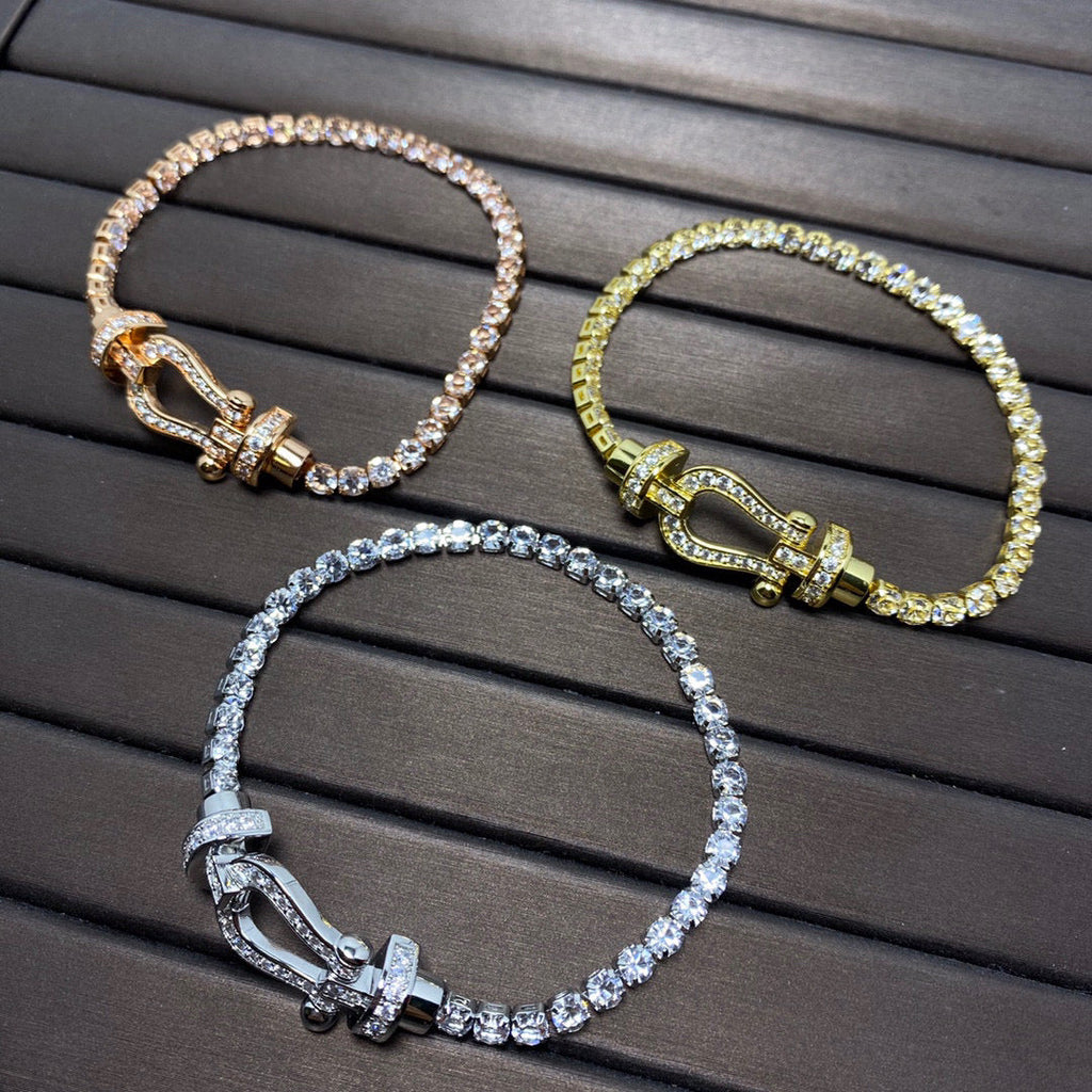 [Elowen jewels ]FORCE  LARGE HORSESHOE FULL DIAMOND TENNIS BRACELET