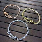 [Elowen jewels ]FORCE  LARGE HORSESHOE FULL DIAMOND TENNIS BRACELET