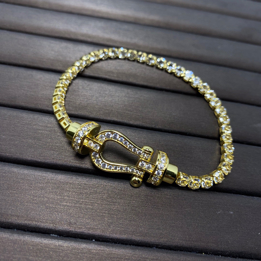 [Elowen Jewels]FORCE  LARGE HORSESHOE FULL DIAMOND TENNIS BRACELET