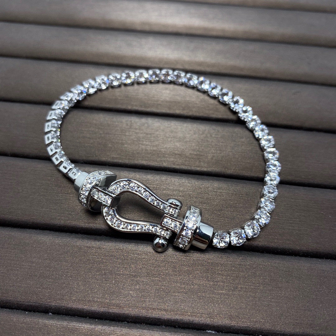 [Elowen Jewels]FORCE  LARGE HORSESHOE FULL DIAMOND TENNIS BRACELET