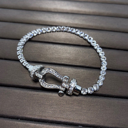[Elowen Jewels]FORCE  LARGE HORSESHOE FULL DIAMOND TENNIS BRACELET