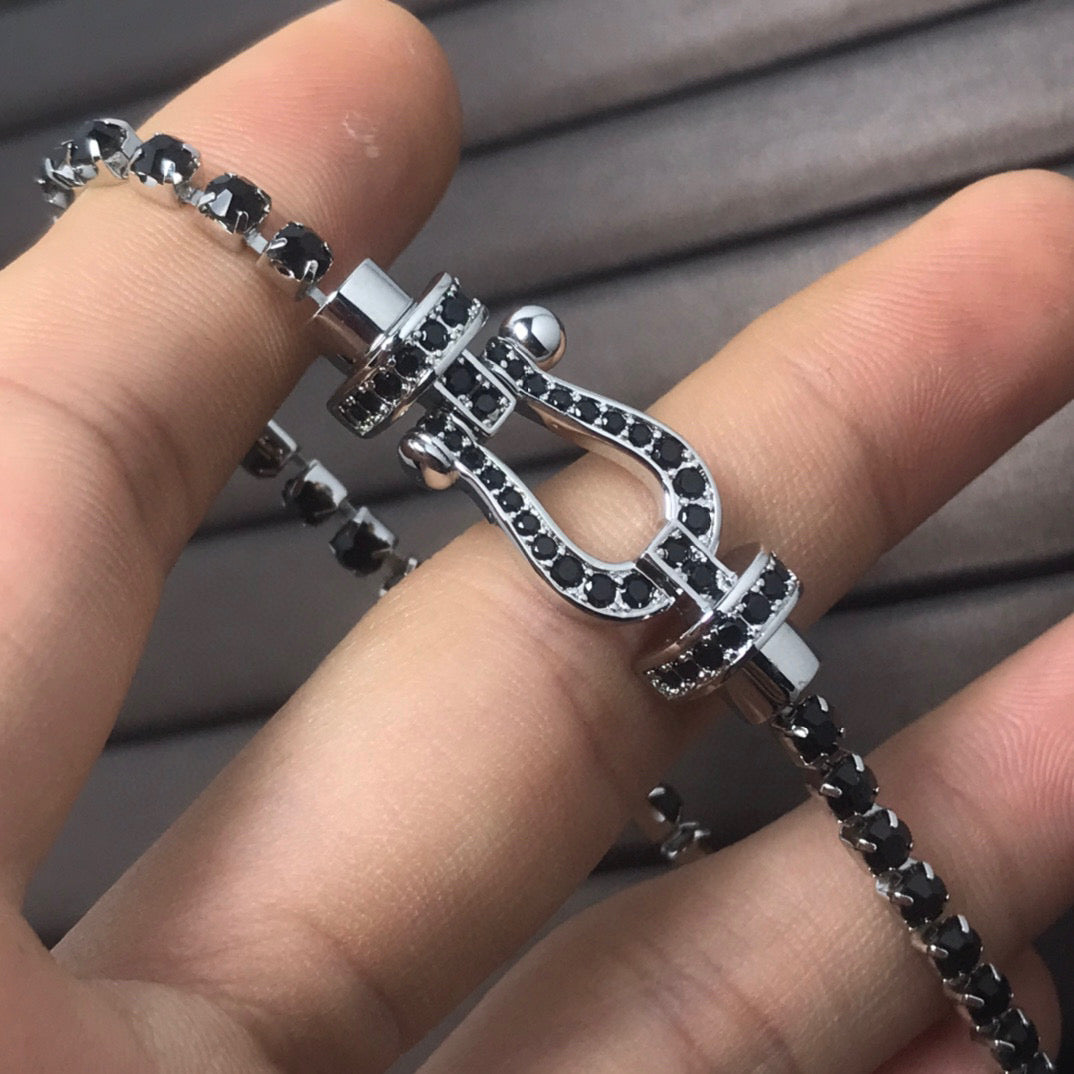 [Elowen jewels ]FORCE  LARGE HORSESHOE FULL DIAMOND TENNIS BRACELET