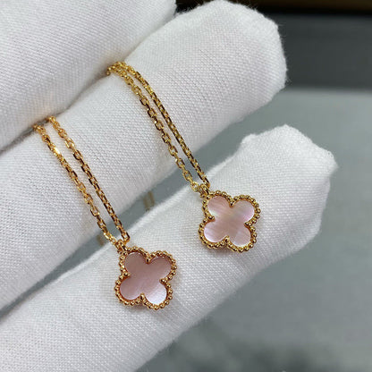 [Elowen Jewels]CLOVER 15MM PINK MOTHER-OF-PEARL SINGLE FLOWER NECKLACE