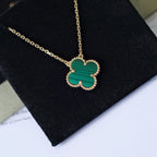 [Elowen jewels ]クローバー 15MM マラカイト シングルフラワー ネックレス